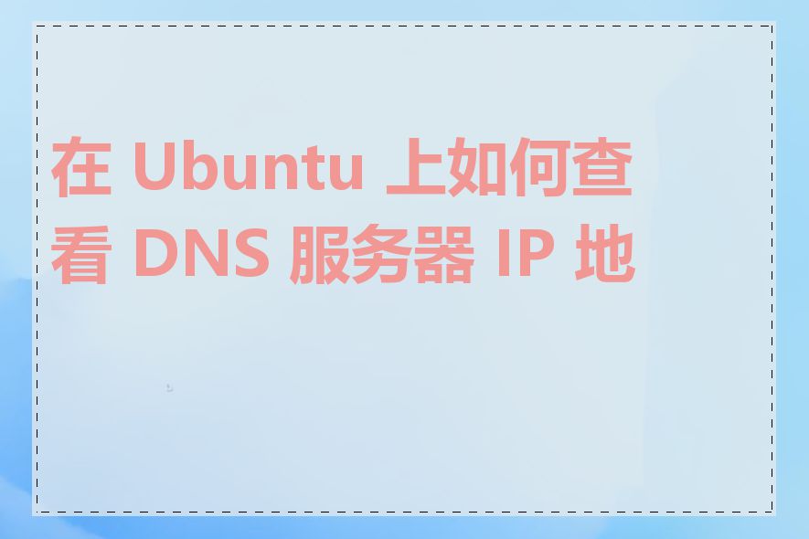 在 Ubuntu 上如何查看 DNS 服务器 IP 地址