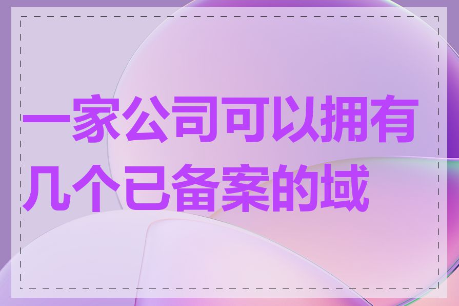 一家公司可以拥有几个已备案的域名