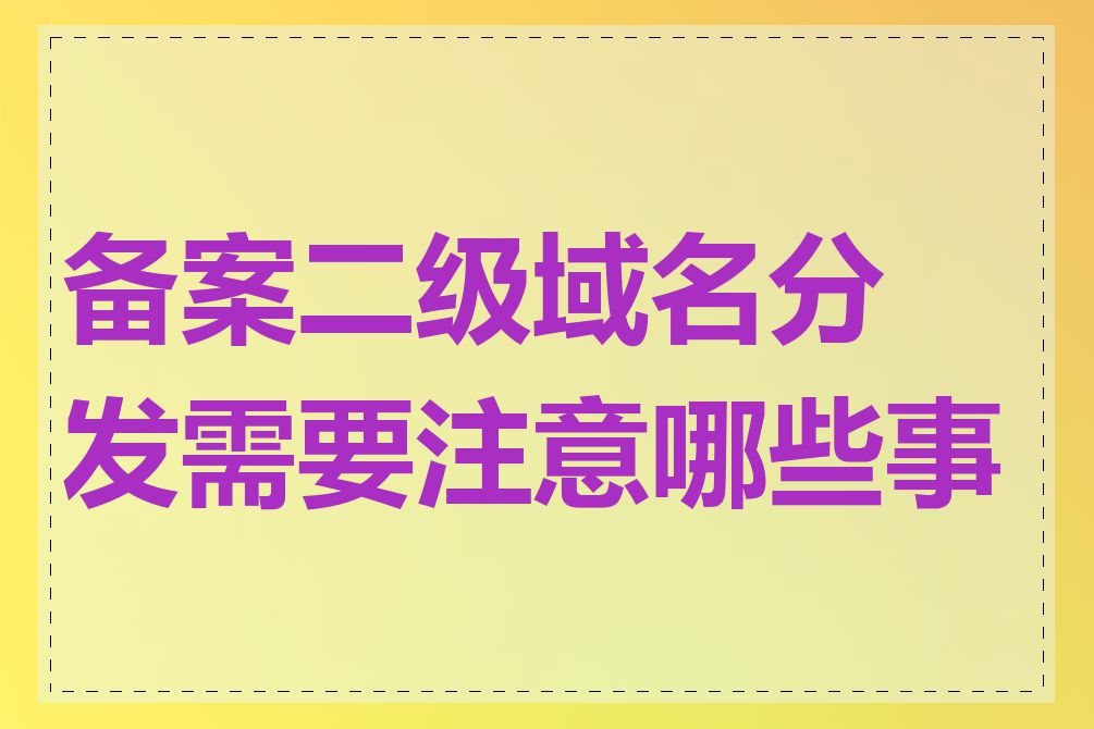 备案二级域名分发需要注意哪些事项