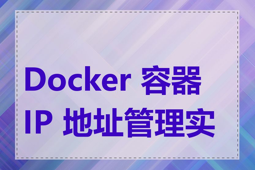 Docker 容器 IP 地址管理实践