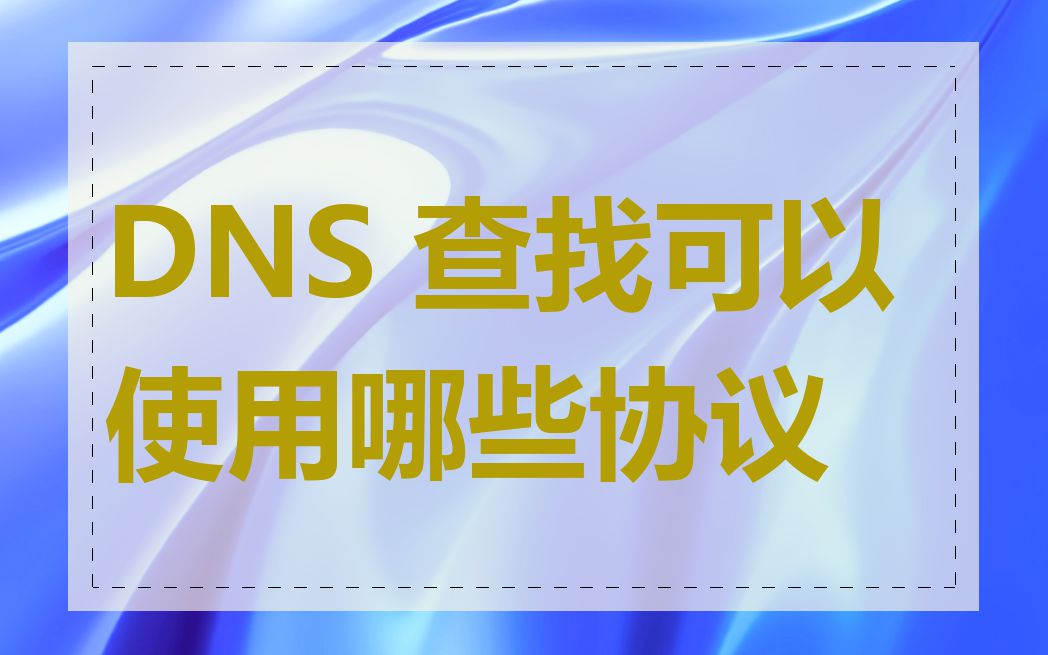 DNS 查找可以使用哪些协议