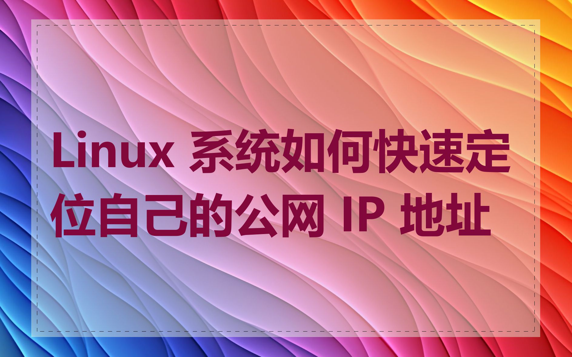 Linux 系统如何快速定位自己的公网 IP 地址