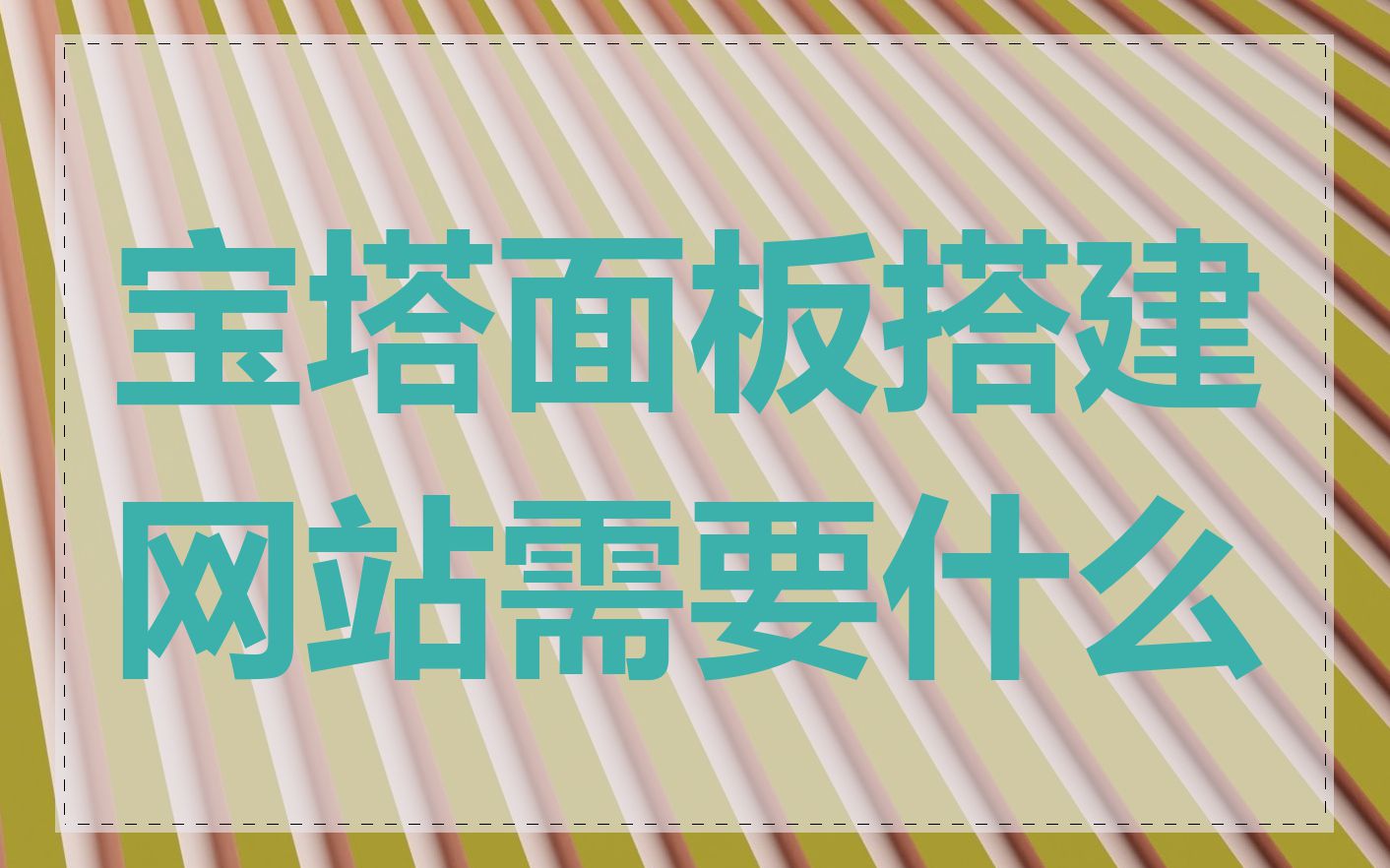 宝塔面板搭建网站需要什么