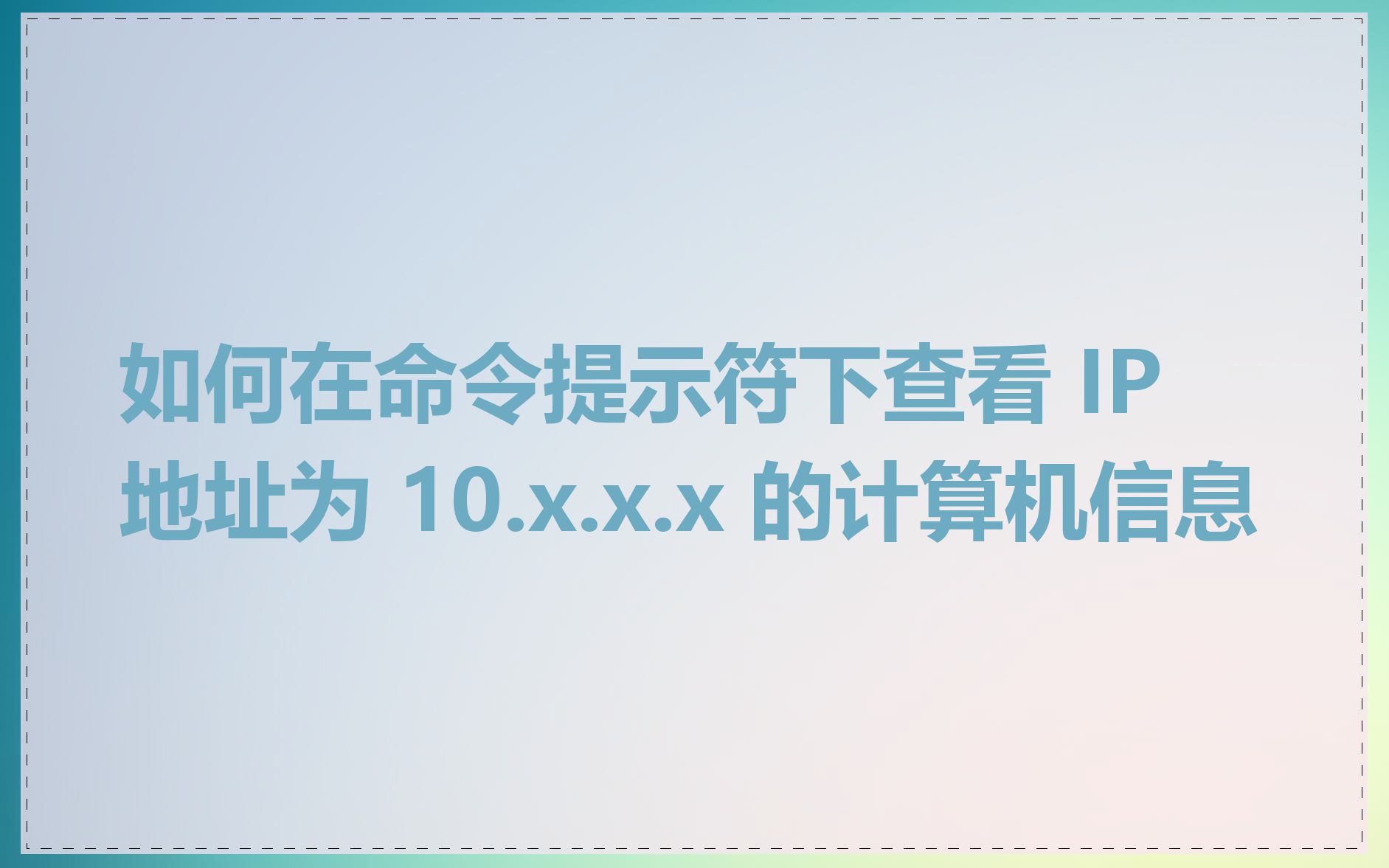 如何在命令提示符下查看 IP 地址为 10.x.x.x 的计算机信息