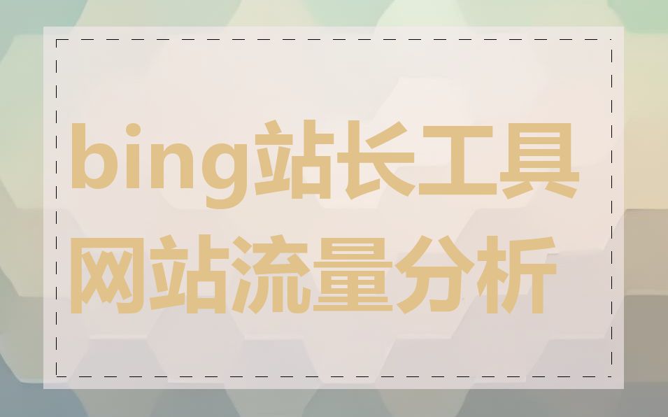 bing站长工具网站流量分析