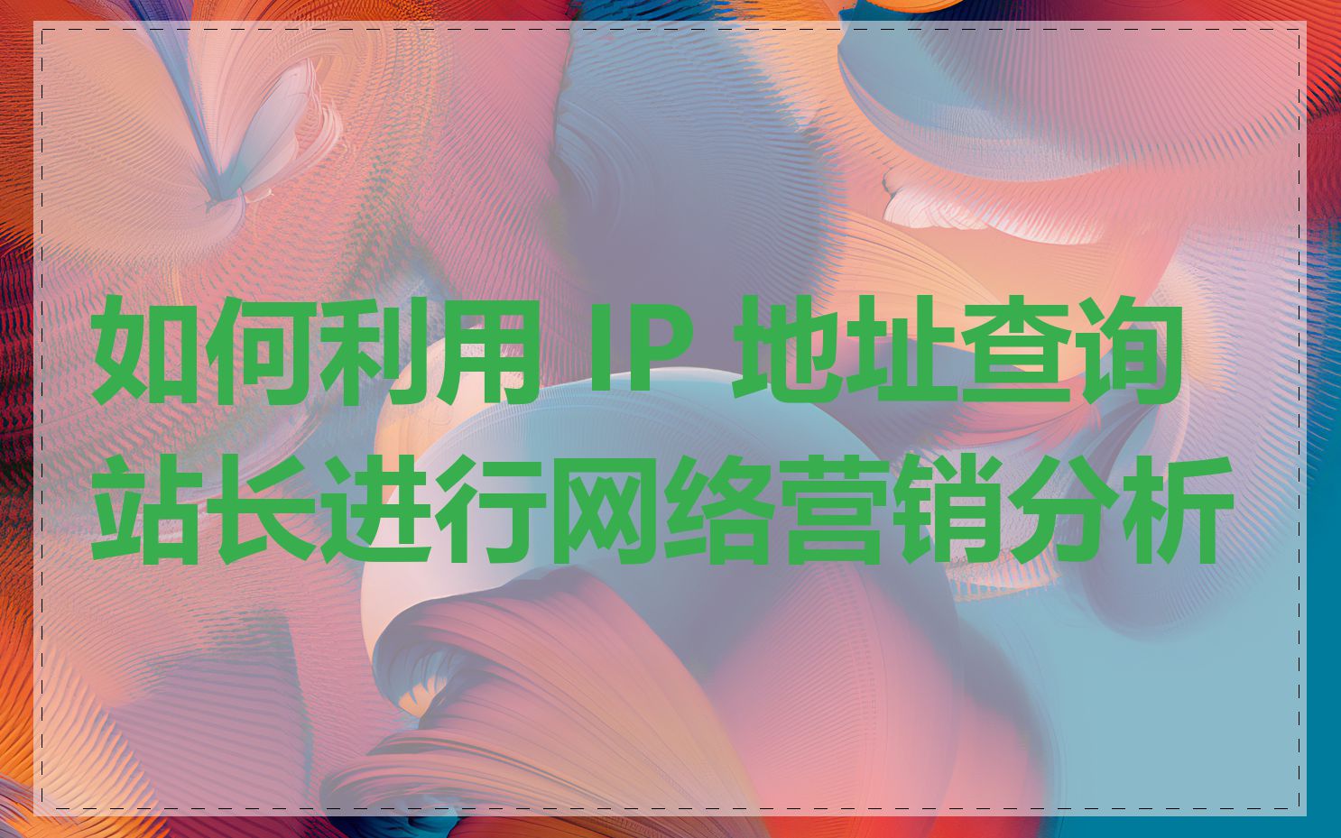 如何利用 IP 地址查询站长进行网络营销分析