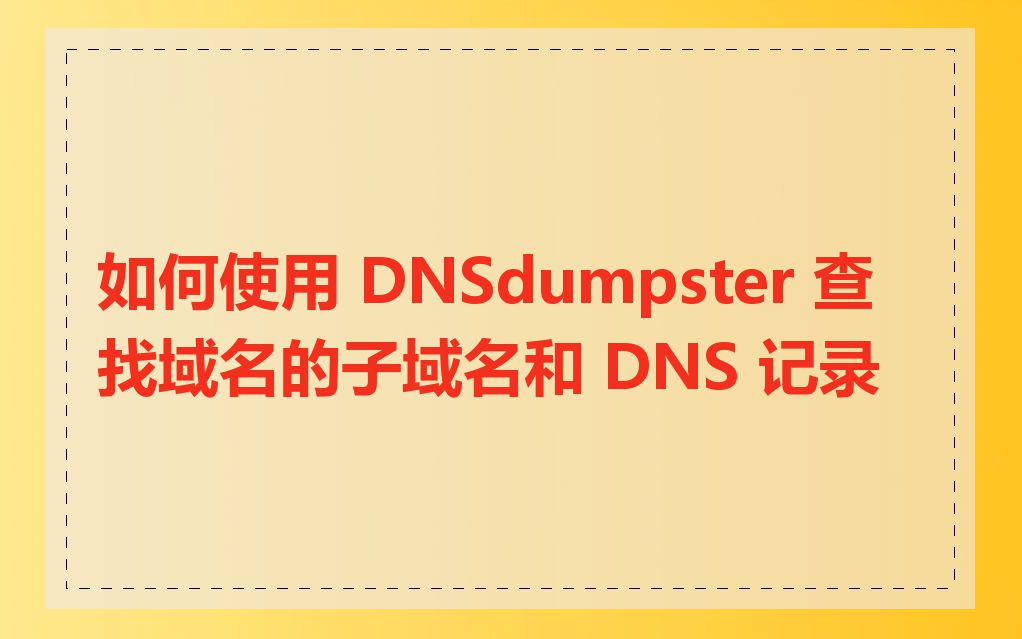 如何使用 DNSdumpster 查找域名的子域名和 DNS 记录