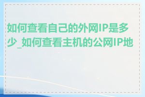 如何查看自己的外网IP是多少_如何查看主机的公网IP地址