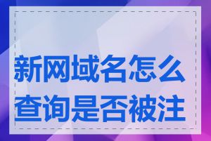 新网域名怎么查询是否被注册