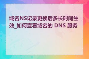 域名NS记录更换后多长时间生效_如何查看域名的 DNS 服务器