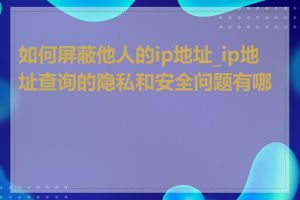 如何屏蔽他人的ip地址_ip地址查询的隐私和安全问题有哪些