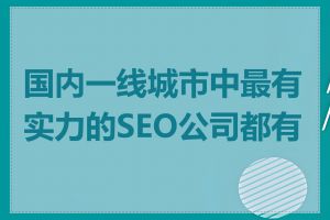 国内一线城市中最有实力的SEO公司都有谁