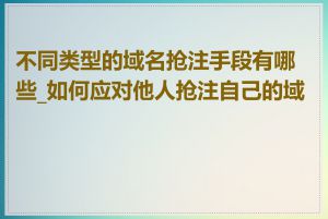 不同类型的域名抢注手段有哪些_如何应对他人抢注自己的域名