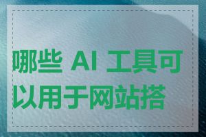 哪些 AI 工具可以用于网站搭建