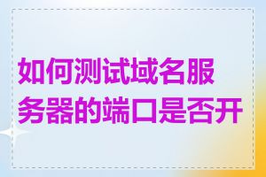 如何测试域名服务器的端口是否开放