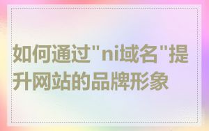 如何通过"ni域名"提升网站的品牌形象