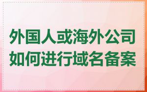 外国人或海外公司如何进行域名备案