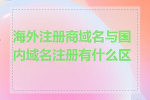 海外注册商域名与国内域名注册有什么区别