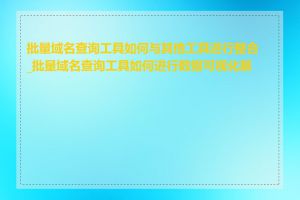 批量域名查询工具如何与其他工具进行整合_批量域名查询工具如何进行数据可视化展示