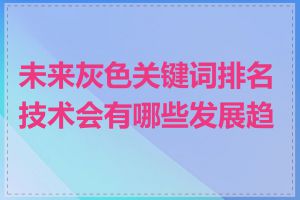 未来灰色关键词排名技术会有哪些发展趋势