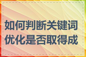 如何判断关键词优化是否取得成功