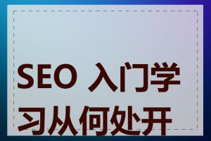 SEO 入门学习从何处开始