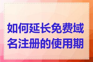 如何延长免费域名注册的使用期限