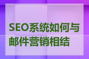 SEO系统如何与邮件营销相结合