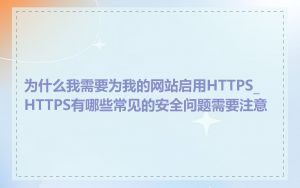 为什么我需要为我的网站启用HTTPS_HTTPS有哪些常见的安全问题需要注意