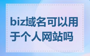 biz域名可以用于个人网站吗