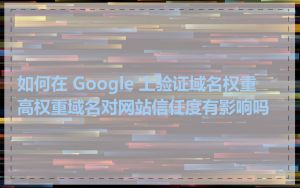 如何在 Google 上验证域名权重_高权重域名对网站信任度有影响吗