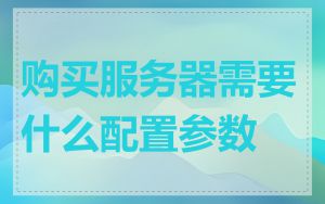 购买服务器需要什么配置参数