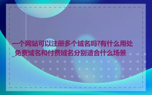 一个网站可以注册多个域名吗?有什么用处_免费域名和付费域名分别适合什么场景