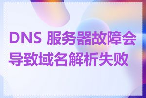 DNS 服务器故障会导致域名解析失败吗