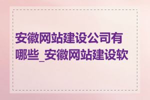 安徽网站建设公司有哪些_安徽网站建设软件