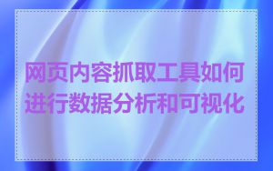 网页内容抓取工具如何进行数据分析和可视化