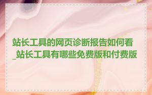 站长工具的网页诊断报告如何看_站长工具有哪些免费版和付费版