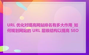 URL 优化对提高网站排名有多大作用_如何规划网站的 URL 层级结构以提高 SEO