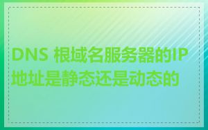 DNS 根域名服务器的IP地址是静态还是动态的