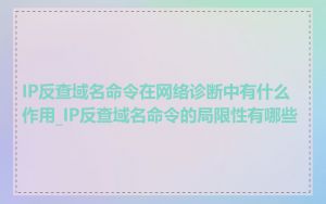 IP反查域名命令在网络诊断中有什么作用_IP反查域名命令的局限性有哪些