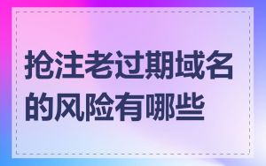 抢注老过期域名的风险有哪些