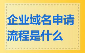 企业域名申请流程是什么