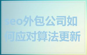 seo外包公司如何应对算法更新