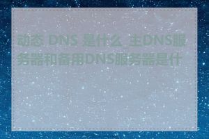 动态 DNS 是什么_主DNS服务器和备用DNS服务器是什么