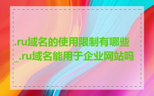 .ru域名的使用限制有哪些_.ru域名能用于企业网站吗