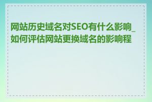 网站历史域名对SEO有什么影响_如何评估网站更换域名的影响程度