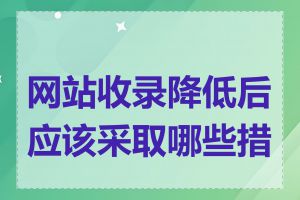 网站收录降低后应该采取哪些措施