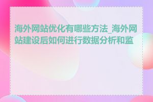 海外网站优化有哪些方法_海外网站建设后如何进行数据分析和监测