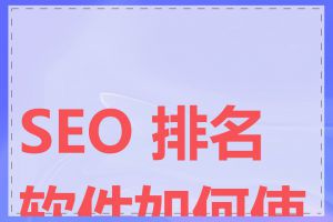 SEO 排名软件如何使用