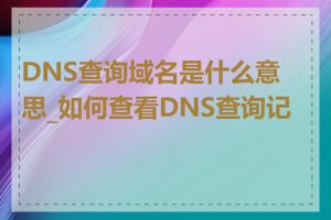 DNS查询域名是什么意思_如何查看DNS查询记录